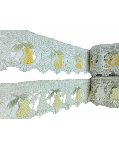 Passamaneria Merletto Macramè Punta Pera Giallo Bicolore Alto 11 Cm