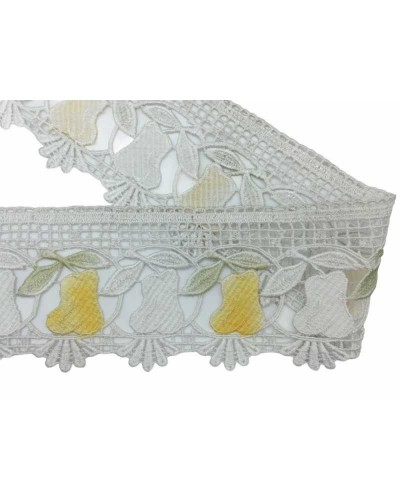 Passamaneria Merletto Macramè Punta Pera Giallo Bicolore Alto 11 Cm