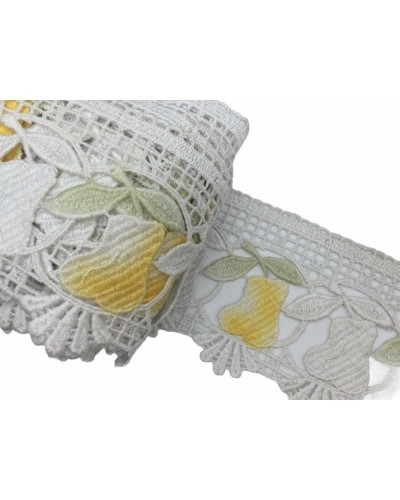 Passamaneria Merletto Macramè Punta Pera Giallo Bicolore Alto 11 Cm