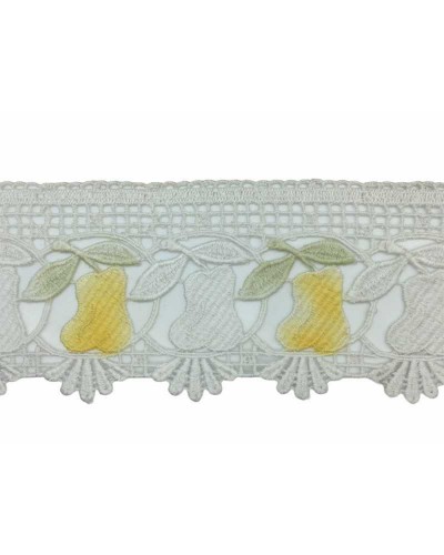 Passamaneria Merletto Macramè Punta Pera Giallo Bicolore Alto 11 Cm