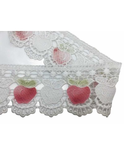 Merletto Macramè Punta Bianco Mela Rosso Smerlato Alto 11 Cm