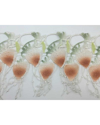 Passamaneria Merletto Macramè Punta Fragole Frangia Alto 14 Cm