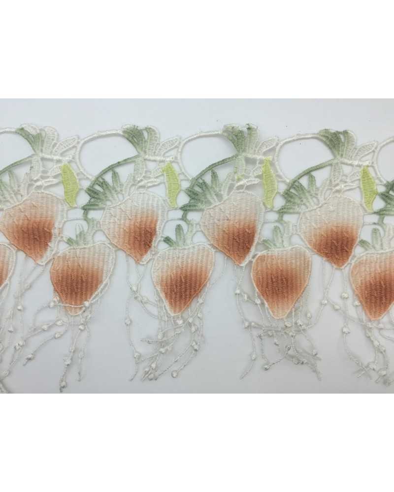 Passamaneria Merletto Macramè Punta Fragole Frangia Alto 14 Cm
