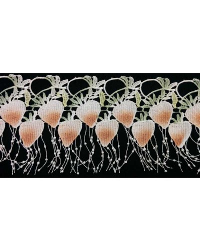 Passamaneria Merletto Macramè Punta Fragole Frangia Alto 14 Cm