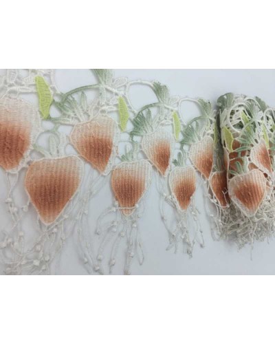 Passamaneria Merletto Macramè Punta Fragole Frangia Alto 14 Cm