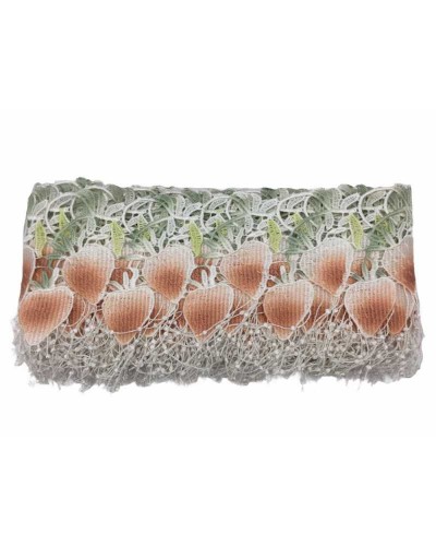 Passamaneria Merletto Macramè Punta Fragole Frangia Alto 14 Cm