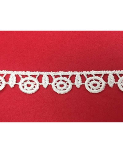 Passamaneria Merletto Pizzo Macramè Disegno Fiore Alto Cm 2 Bianco