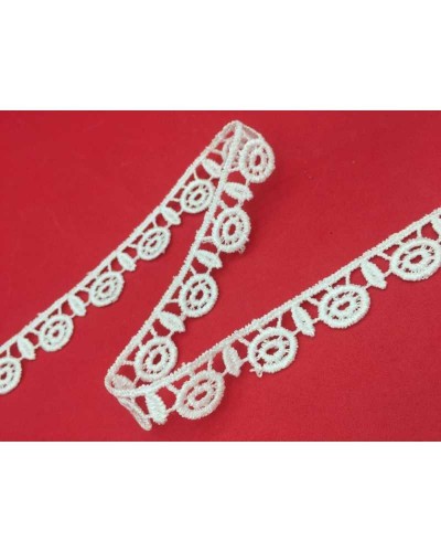 Passamaneria Merletto Pizzo Macramè Disegno Fiore Alto Cm 2 Bianco