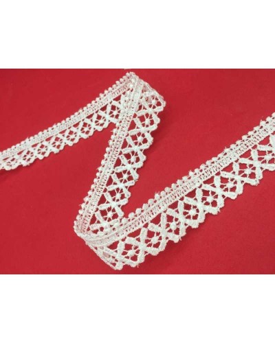 Passamaneria Merletto Pizzo Macramè Disegno Rombo Alto Cm 3 Bianco