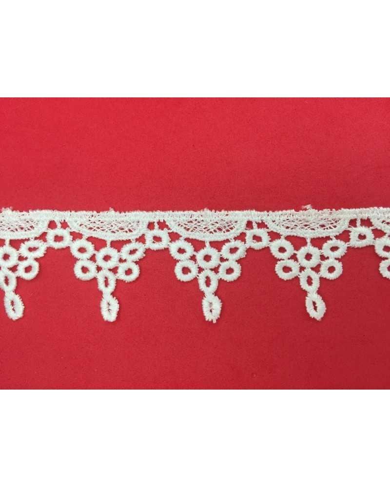 Passamaneria Merletto Pizzo Macramè Bianco Disegno Grappolo Uva Alto Cm 3