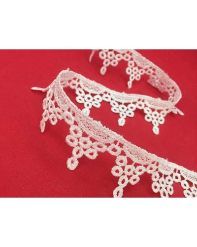Passamaneria Merletto Pizzo Macramè Bianco Disegno Grappolo Uva Alto Cm 3