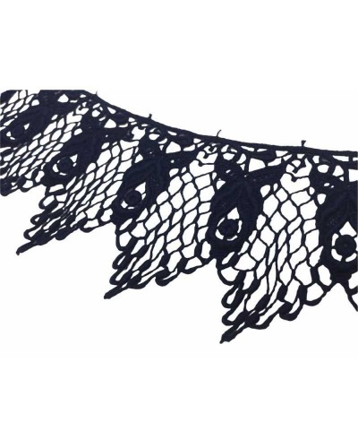 Passamaneria Merletto Macramè Pizzo Punta Blu Fiore Alto 6 Cm