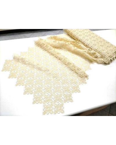 Macramè pizzo rombo ritagliabile ecru alto 60 cm