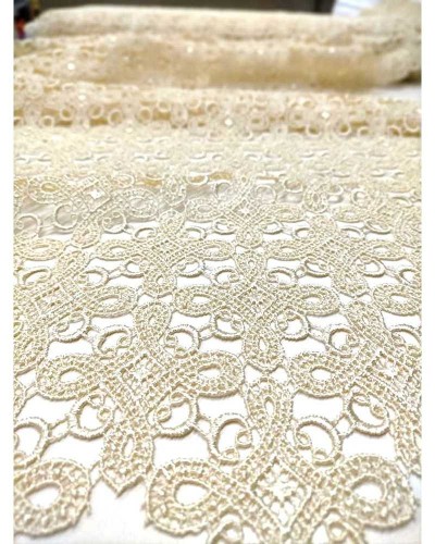 Macramè pizzo rombo ritagliabile ecru alto 60 cm