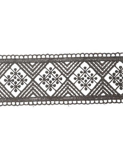 Passamaneria Macrame Pizzo Merletto Tramezzo Rombo Colore Fango Alto 75 Mm