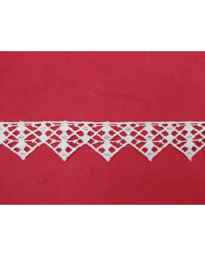 Passamaneria Pizzo Macramè Puntina Rombo Bianco Alto 25 Mm