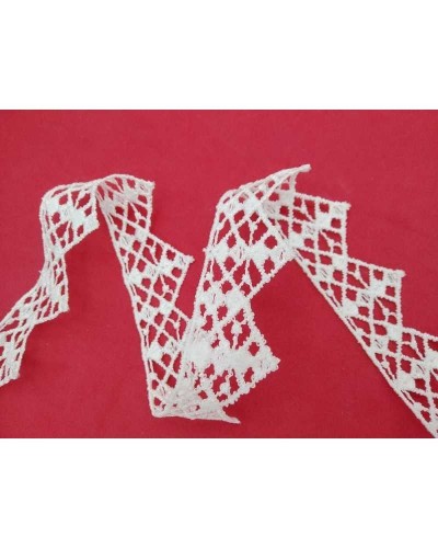 Passamaneria Pizzo Macramè Puntina Rombo Bianco Alto 25 Mm