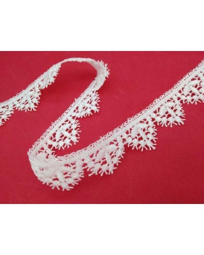 Passamaneria Pizzo Macramè Puntina Sfrangiata Smerlo Bianco Alto 2 Cm