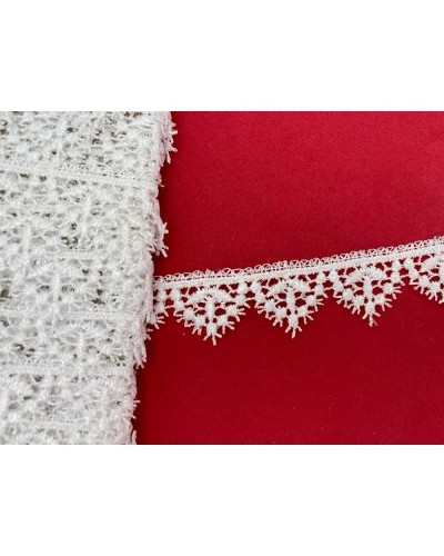 Passamaneria Pizzo Macramè Puntina Sfrangiata Smerlo Bianco Alto 2 Cm