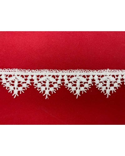 Passamaneria Pizzo Macramè Puntina Sfrangiata Smerlo Bianco Alto 2 Cm