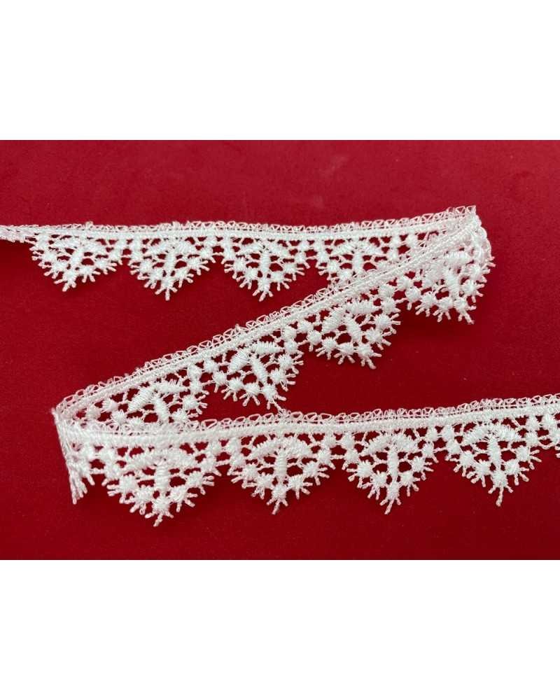 Passamaneria Pizzo Macramè Puntina Sfrangiata Smerlo Bianco Alto 2 Cm