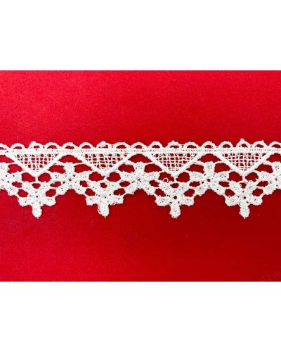 Passamaneria Pizzo Macramè Merletto Bianco Fiore Triangolo Punta Alto 25 Mm