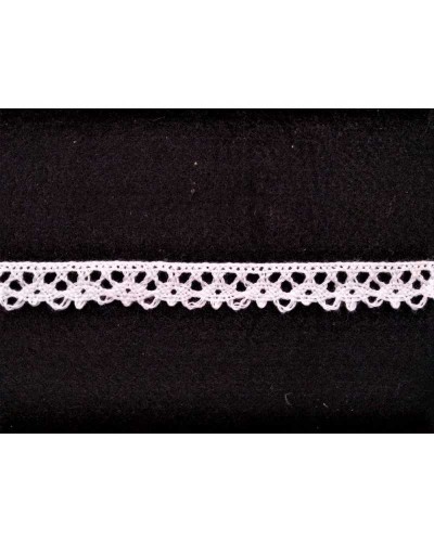 Passamaneria puntina merletto pizzo in cotone smerlato modello archetti rombo bianco o panna alto 12 mm ffb