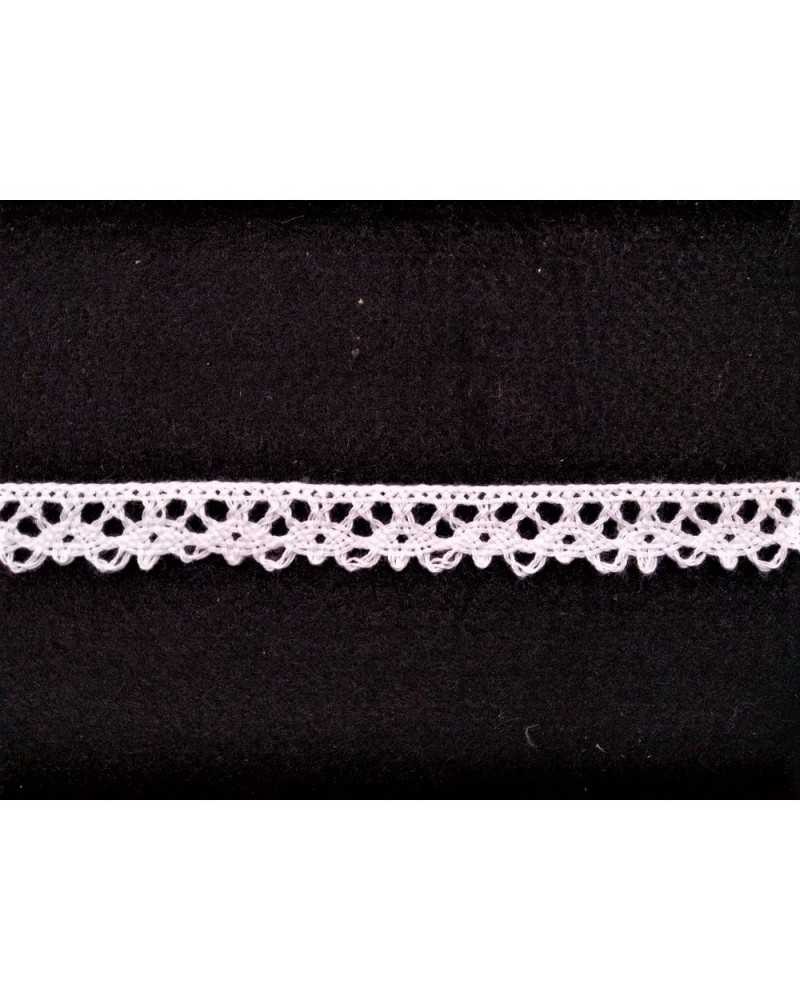 Passamaneria puntina merletto pizzo in cotone smerlato modello archetti rombo bianco o panna alto 12 mm ffb
