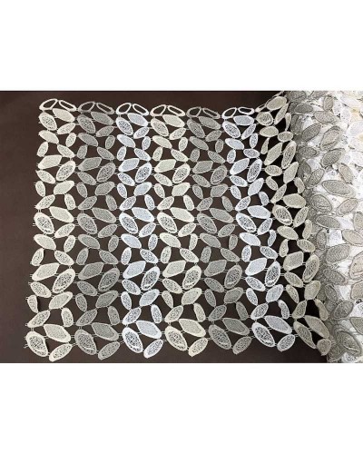 50 cm Tendina modello tirolese con asola in macramè in tre colori panna tortora e beige alta 60 cm