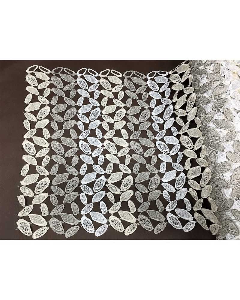 50 cm Tendina modello tirolese con asola in macramè in tre colori panna tortora e beige alta 60 cm