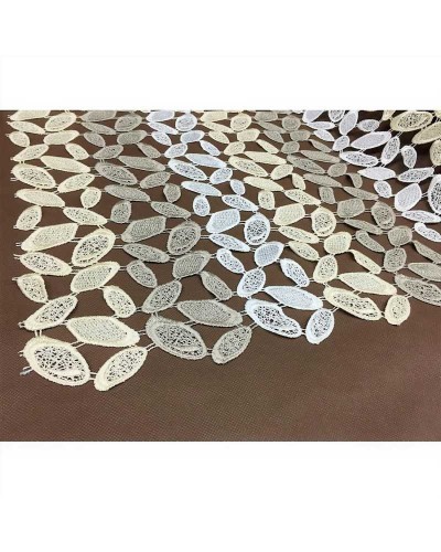 50 cm Tendina modello tirolese con asola in macramè in tre colori panna tortora e beige alta 60 cm