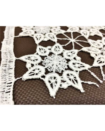 25 cm Macramè a metraggio ritagliabile disegno fiore stilizzato a 8 punte alto 60 cm