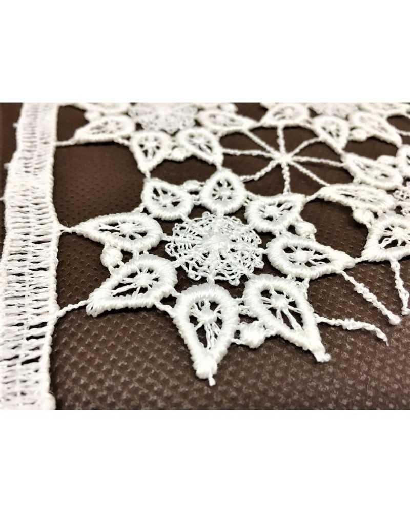 25 cm Macramè a metraggio ritagliabile disegno fiore stilizzato a 8 punte alto 60 cm