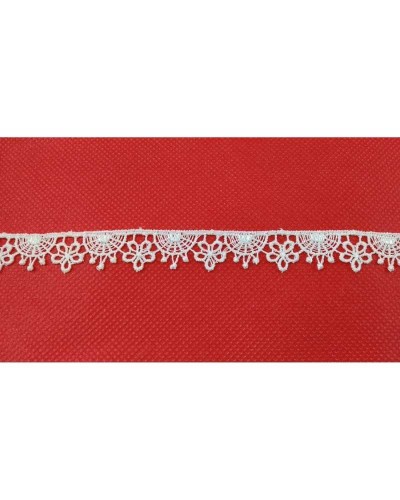 19 Mt Merletto Passamaneria Pizzo Macramè Puntina Fiorellino Archetti Alto 15 mm