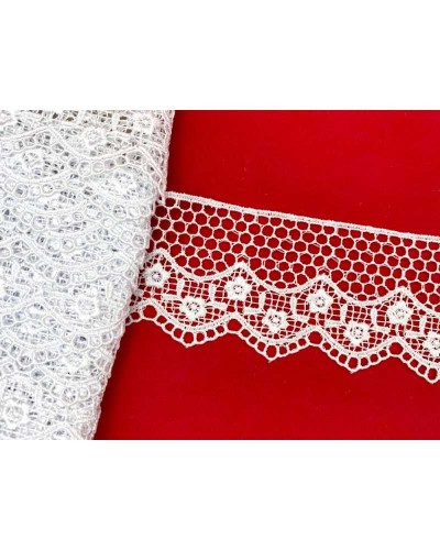 Passamaneria Pizzo Merletto Macramè Punta Ricamo Roselline Alto 5 cm