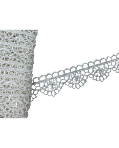 Passamaneria Pizzo Macramè Panna Puntina Smerlata Giglio Capovolto Alto 2,5 Cm