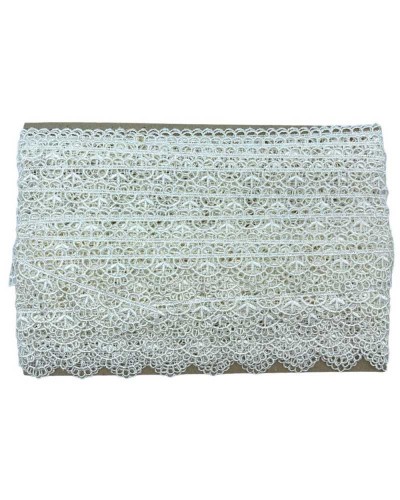 Passamaneria Pizzo Macramè Panna Puntina Smerlata Giglio Capovolto Alto 2,5 Cm