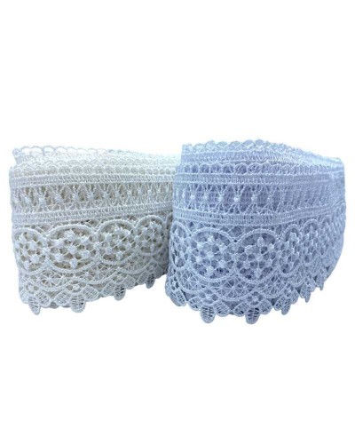 Passamaneria Pizzo Macramè Punta Fiore e Cerchi Alto 9,5 Cm