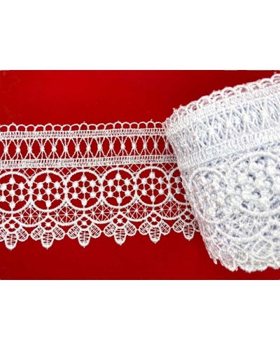 Passamaneria Pizzo Macramè Punta Fiore e Cerchi Alto 9,5 Cm