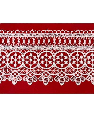 Passamaneria Pizzo Macramè Punta Fiore e Cerchi Alto 9,5 Cm