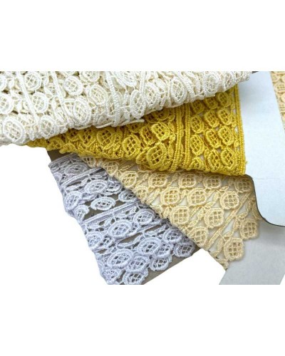 Passamaneria Merlettino Pizzo Macramè Puntina Fiore Foglia Alto 1 Cm