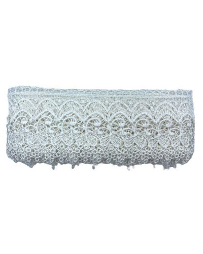 Passamaneria Pizzo Macramè Punta Disegno Foglia Grappolo Alto 9 Cm