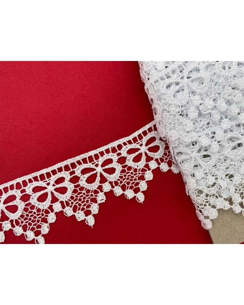18,70 Mt Passamaneria Pizzo Macramè Fiocco Punta Altezza 4 Cm
