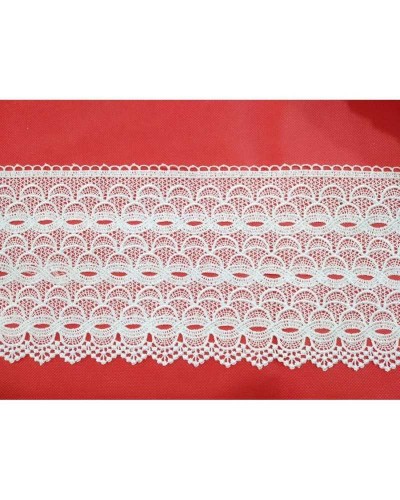 Passamaneria Pizzo Macramè Bianco Disegno Archi Smerlato Alto 20 Cm