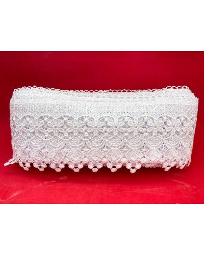 19,50 Mt Passamaneria Pizzo Macramè Punta Merletto Fiore Alto 10 Cm