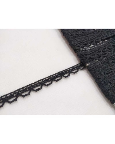 Merlettino Nero Di Cotone Puntina Alta Cm 1