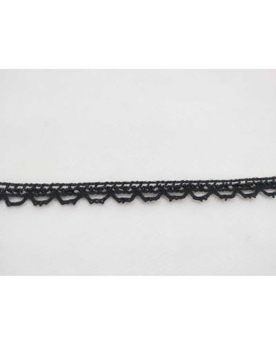 Merlettino Nero Di Cotone Puntina Alta Cm 1