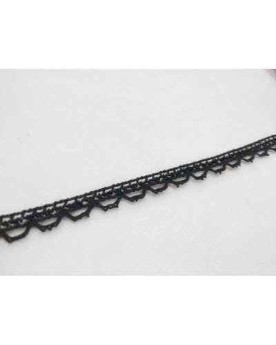 Merlettino Nero Di Cotone Puntina Alta Cm 1