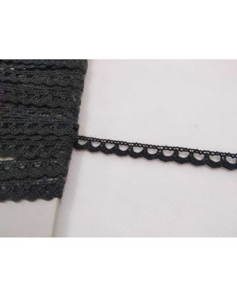 Merlettino Nero Di Cotone Puntina Alta Cm 0,5