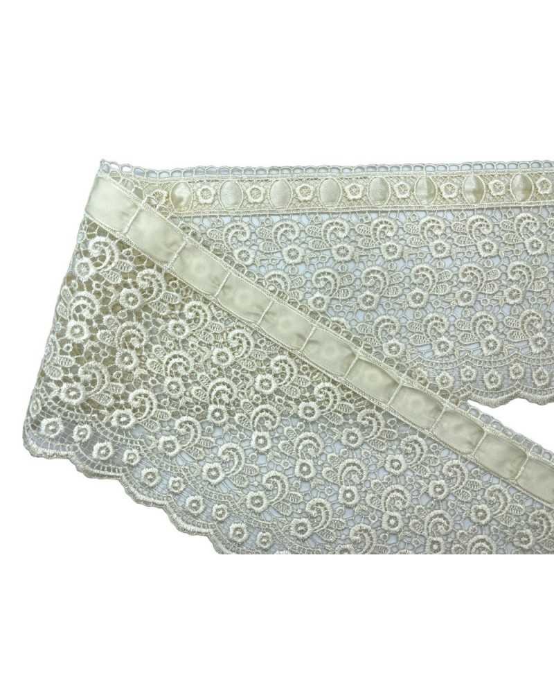 Passamaneria Pizzo Macramè Passanastro Panna Alto 13 Cm